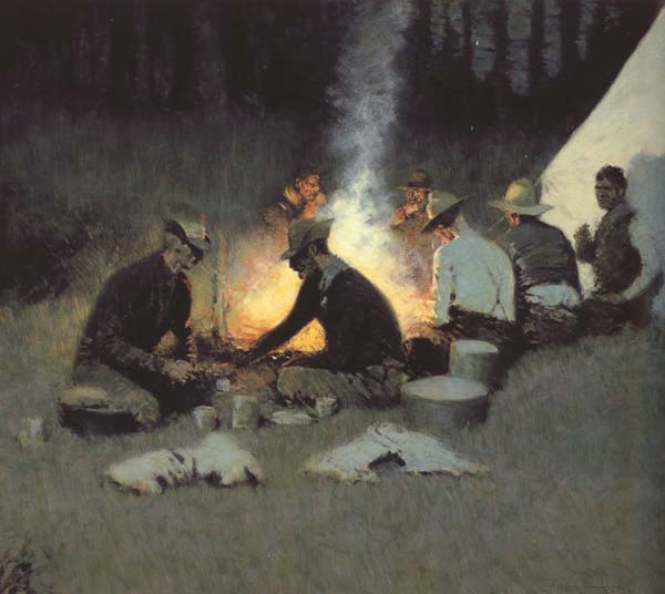 Frederic Remington The Hunter's Supper (mk43)